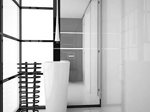 Projekt nowoczesnej łazienki szklana ściana działowa - zdjęcie od jms STUDIO s.c.