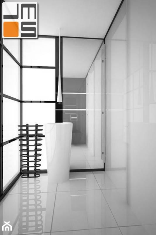 Projekt nowoczesnej łazienki szklana ściana działowa - zdjęcie od jms STUDIO s.c. - Homebook