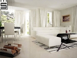 Biały salon z nowoczesnymi meblami - zdjęcie od jms STUDIO s.c.