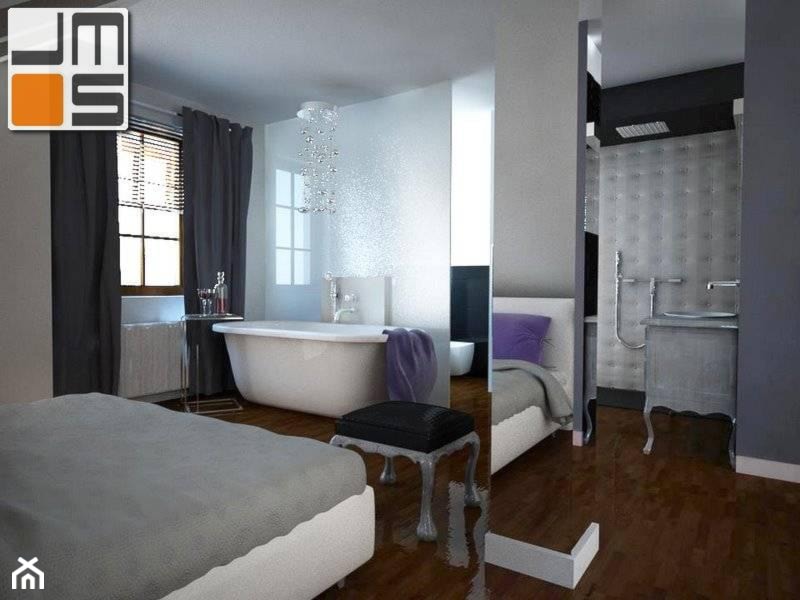 Łazienka w stylu glamour z wanną połączona z sypialnią - zdjęcie od jms STUDIO s.c.