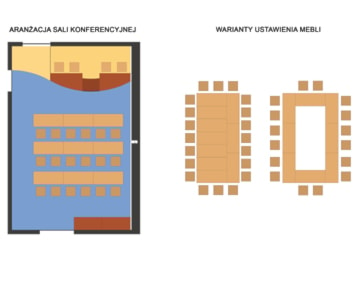 Układ sali konferencyjnej na lotniska w Balicach k/Krakowa. - zdjęcie od jms STUDIO s.c.