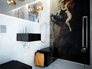 Łazienka z grafiką na ścianie - zdjęcie od jms STUDIO s.c.