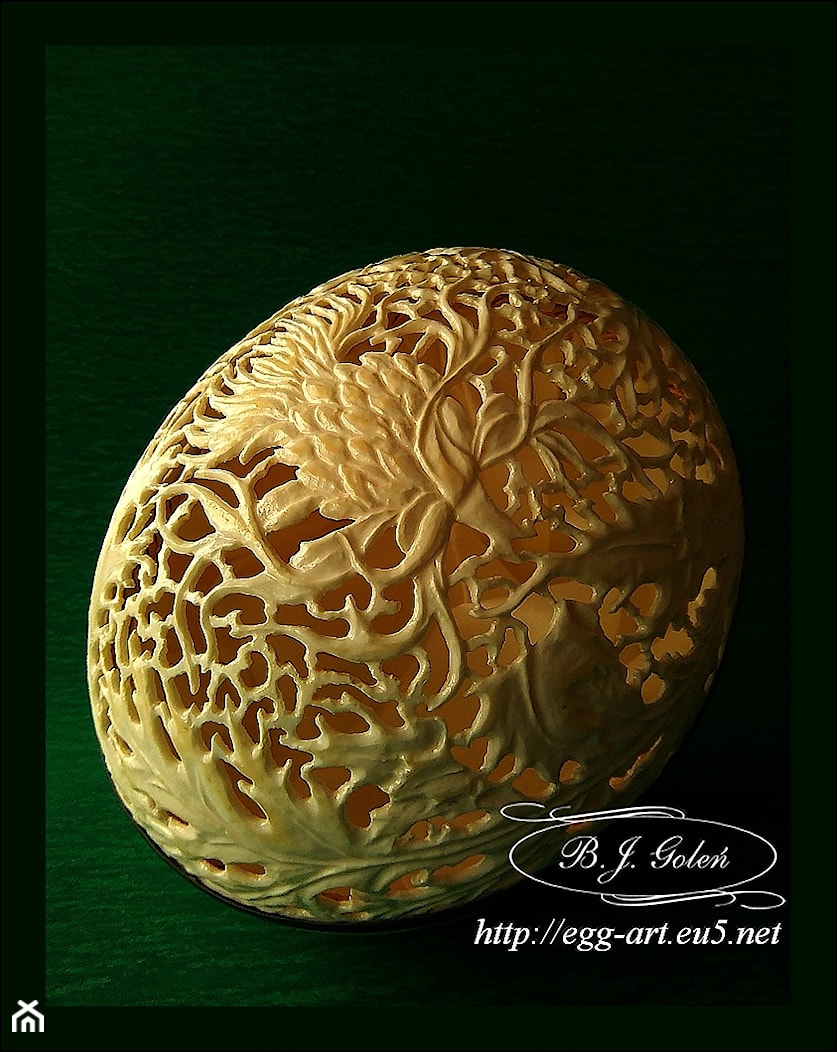 Oset- rzeźba - zdjęcie od Ażurowe pisanki rzeźbione - Egg art - Homebook