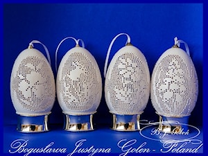 Ażurowe pisanki , inspirowane haftem siatkowym na gęsich jajach - autor Bogusława Justyna Goleń Pola ...