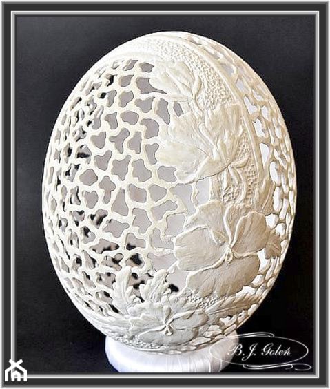 Pisanka rzeźbiona - Bratki - Bogusława Justyna Goleń - zdjęcie od Ażurowe pisanki rzeźbione - Egg art
