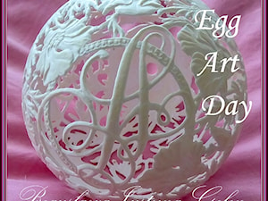 Nasze pasje - Kwiaty - Jajko strusie jako dekoracje - zdjęcie od Ażurowe pisanki rzeźbione - Egg art