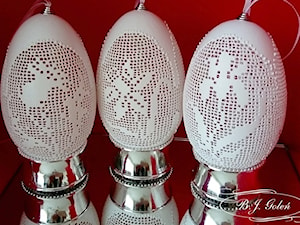 Ażurowe pisanki, inspirowane haftem siatkowym na gęsich jajach - autor Bogusława Justyna Goleń Poland - zdjęcie od Ażurowe pisanki rzeźbione - Egg art
