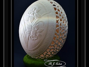Pisanka strusia rzeźbiona - autor Bogusława Justyna Goleń - zdjęcie od Ażurowe pisanki rzeźbione - Egg art