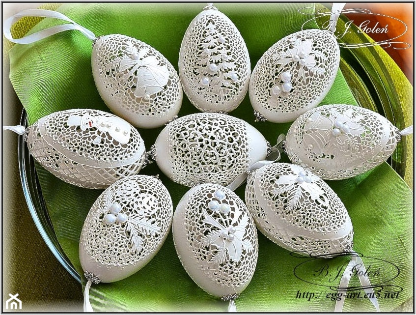 Bombki ażurowe - egg art Bogusława Justyna Goleń - zdjęcie od Ażurowe pisanki rzeźbione - Egg art