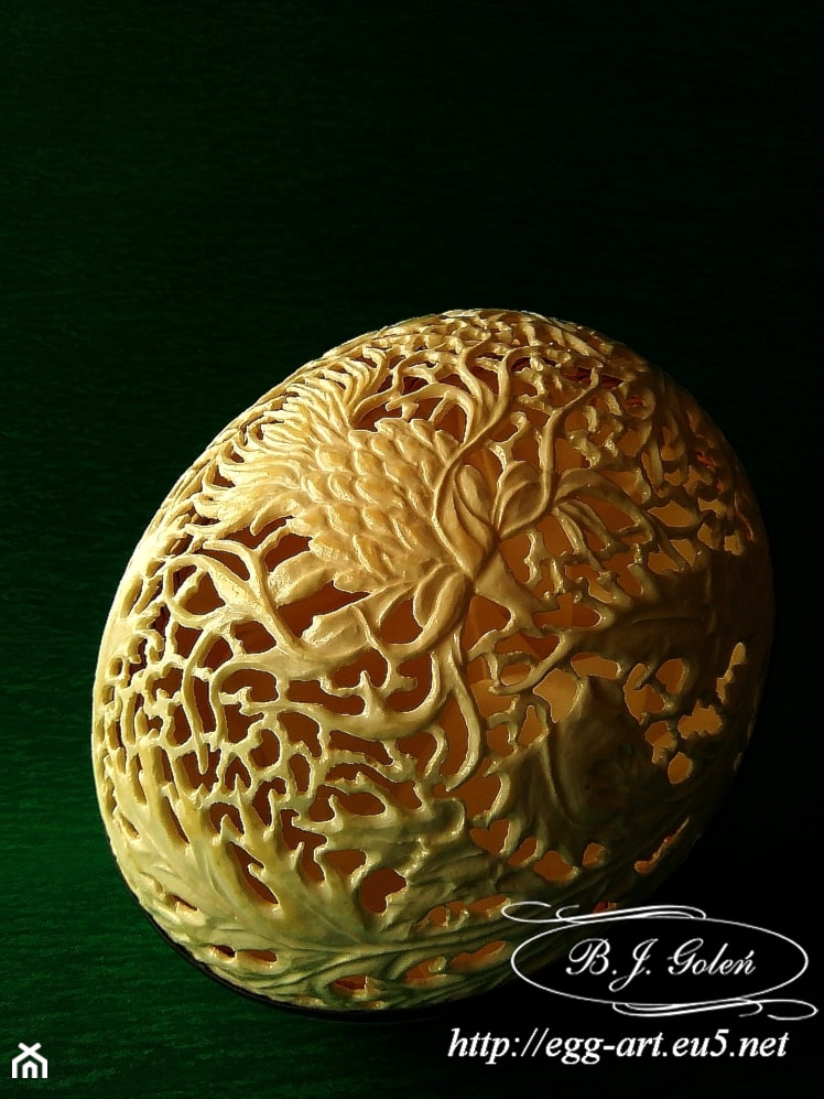 Pisanka rzeźbiona - Osty - zdjęcie od Ażurowe pisanki rzeźbione - Egg art - Homebook