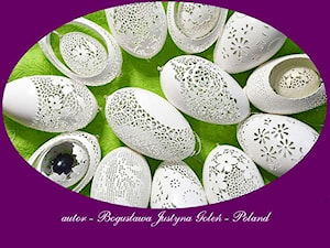 Ażurowe pisanki inspirowane motywami koronkami haftu - zdjęcie od Ażurowe pisanki rzeźbione - Egg art