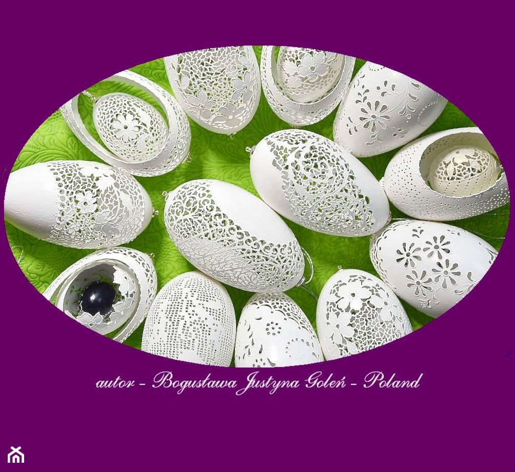 Ażurowe pisanki inspirowane motywami koronkami haftu - zdjęcie od Ażurowe pisanki rzeźbione - Egg art - Homebook