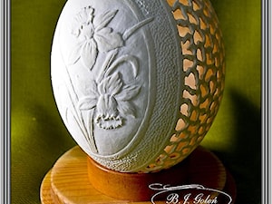 jajko strusie żonkile - autor Bogusława Justyna Goleń - zdjęcie od Ażurowe pisanki rzeźbione - Egg art