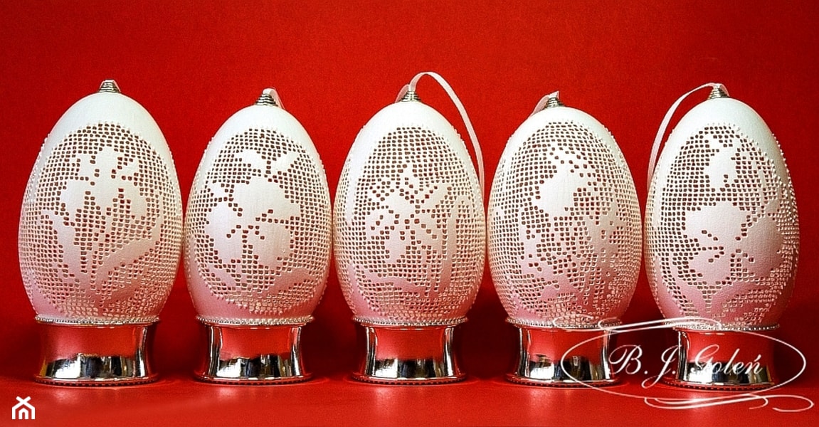 Ażurowe pisanki, inspirowane haftem siatkowym na gęsich jajach - autor Bogusława Justyna Goleń Poland 1 - zdjęcie od Ażurowe pisanki rzeźbione - Egg art - Homebook