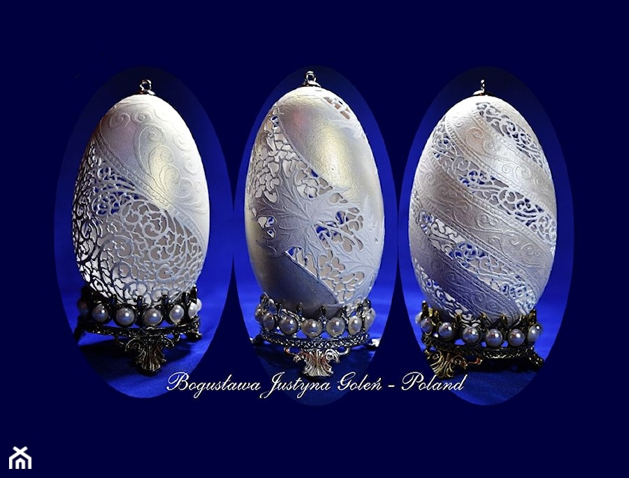 Ażurowe pisanki inspirowane motywami koronkami haftu - zdjęcie od Ażurowe pisanki rzeźbione - Egg art