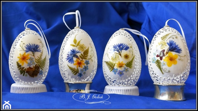 Ażurowe pisanki i suszone kwiaty - Bogusława Justyna Goleń - zdjęcie od Ażurowe pisanki rzeźbione - Egg art