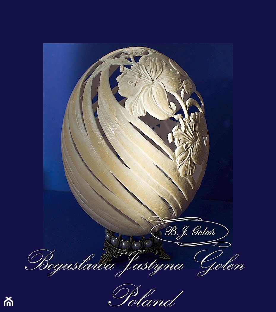 Wielkanoc 2021 - lilie - pisanka rzeźbiona - zdjęcie od Ażurowe pisanki rzeźbione - Egg art - Homebook