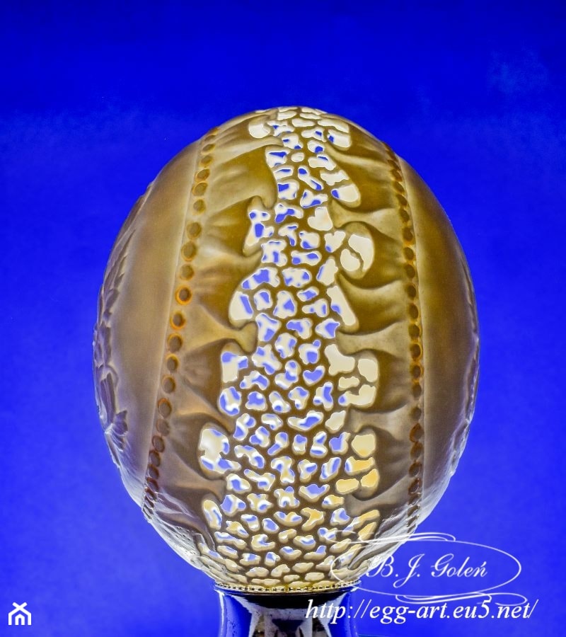 Falbanki - jajo strusie - egg art - zdjęcie od Ażurowe pisanki rzeźbione - Egg art - Homebook