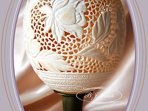 Nasze pasje - Piwonie - Jajko strusie jako dekoracje - zdjęcie od Ażurowe pisanki rzeźbione - Egg art