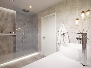 Łazienka w neutralnych kolorach - Średnia łazienka, styl minimalistyczny - zdjęcie od SOFISTO Pracownia Projektowa