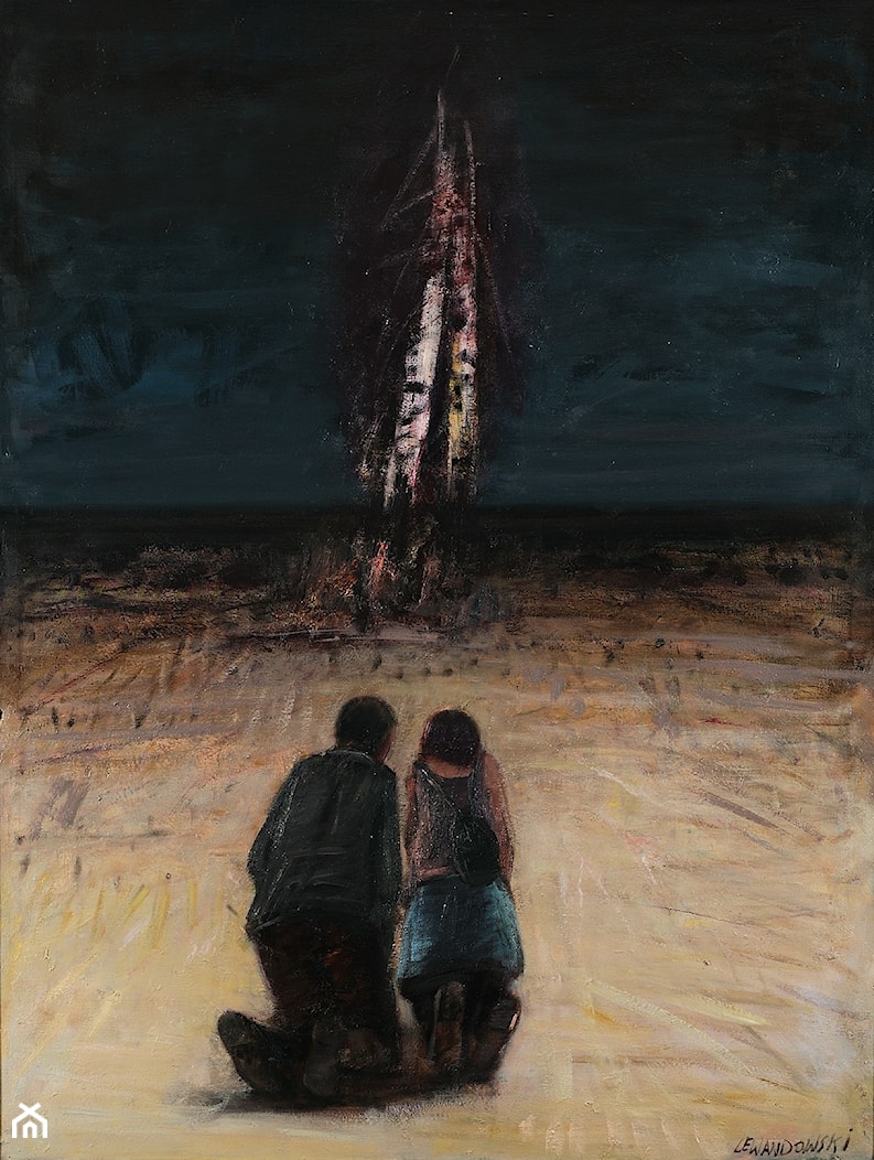 Janusz Lewandowski, „Modlitwa”, olej na płótnie, 100×145 cm, 2010 - zdjęcie od Galeria Quantum - Homebook