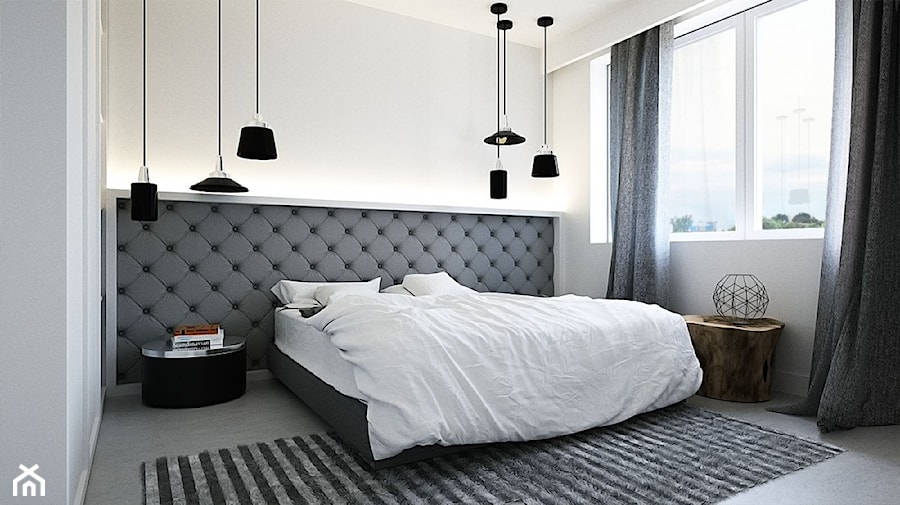 Apartament w Skandynawskim stylu - Duża biała sypialnia, styl tradycyjny - zdjęcie od Optim Group Architecture & Design