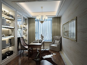 Trawertyn - Średnie w osobnym pomieszczeniu szare biuro, styl tradycyjny - zdjęcie od Francesco GUARDI Collezione