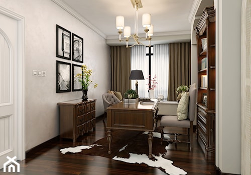 Farba o efekcie aksamitu - Średnie szare biuro, styl tradycyjny - zdjęcie od Francesco GUARDI Collezione