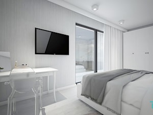 Classic always fashionable - Średnia z biurkiem sypialnia z balkonem / tarasem, styl tradycyjny - zdjęcie od TEMA Architekci