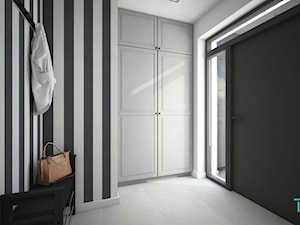 Classic always fashionable - Średni z wieszakiem biały czarny hol / przedpokój, styl tradycyjny - zdjęcie od TEMA Architekci