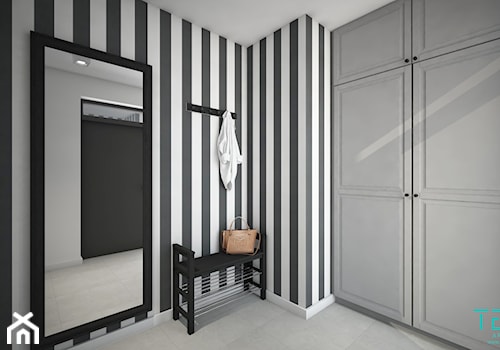 Classic always fashionable - Średni biały czarny hol / przedpokój, styl tradycyjny - zdjęcie od TEMA Architekci