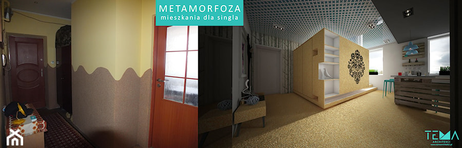 Mieszkanie dla singla METAMORFOZA - Hol / przedpokój, styl nowoczesny - zdjęcie od TEMA Architekci