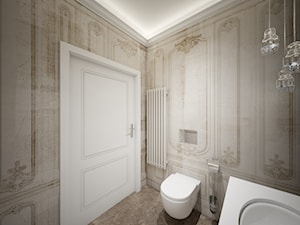 Classic beauty - Mała bez okna z lustrem z marmurową podłogą łazienka, styl tradycyjny - zdjęcie od TEMA Architekci