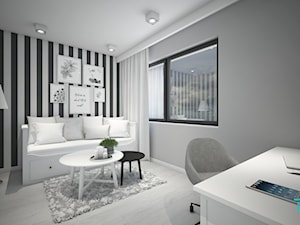 Classic always fashionable - Średnie z sofą białe czarne szare biuro, styl tradycyjny - zdjęcie od TEMA Architekci