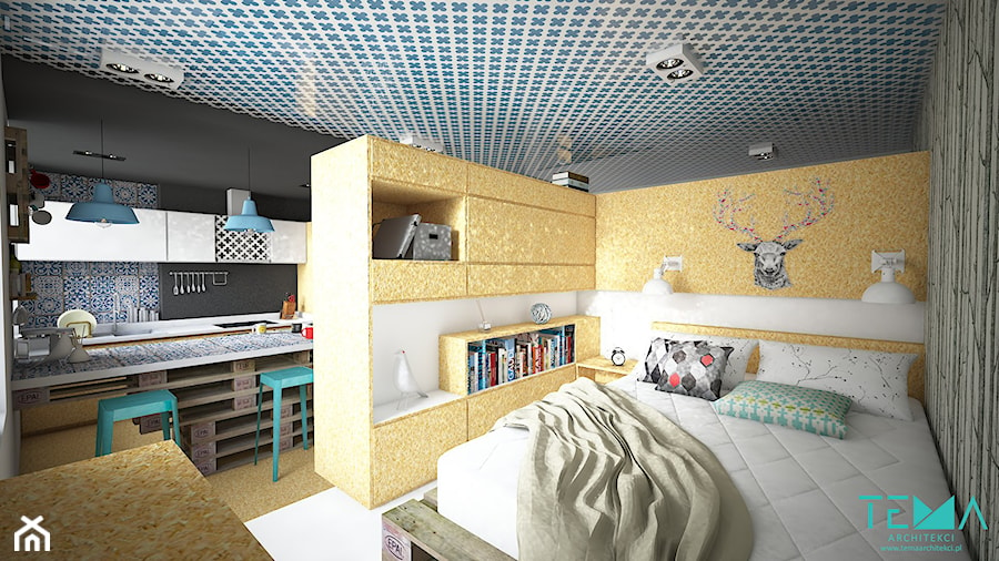 Mieszkanie dla singla METAMORFOZA - Sypialnia, styl nowoczesny - zdjęcie od TEMA Architekci