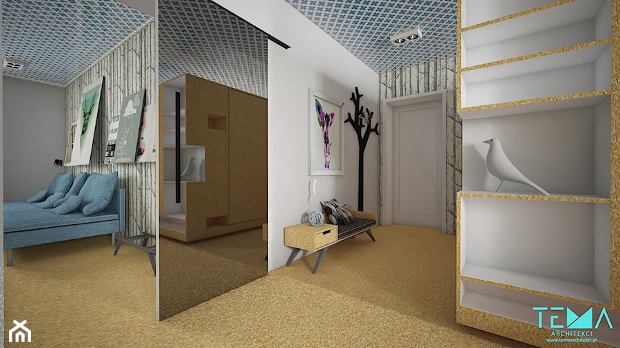 Mieszkanie dla singla METAMORFOZA - Hol / przedpokój, styl nowoczesny - zdjęcie od TEMA Architekci