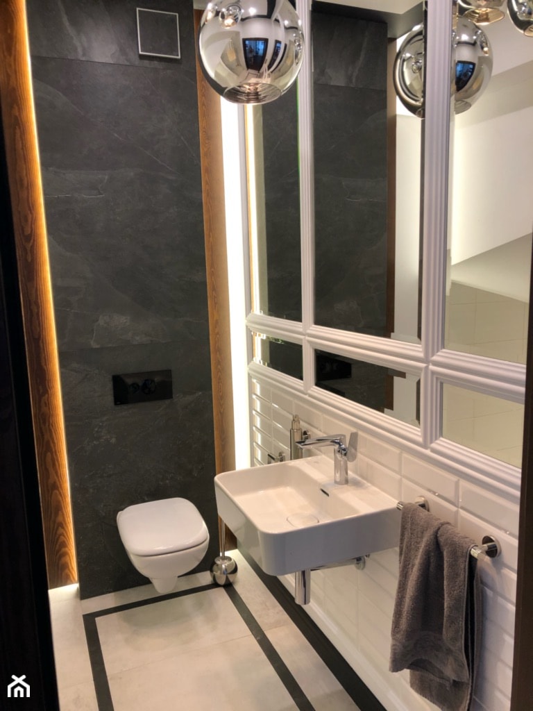 Metamorfoza małej łazienki - Łazienka, styl glamour - zdjęcie od ROOM STUDIO