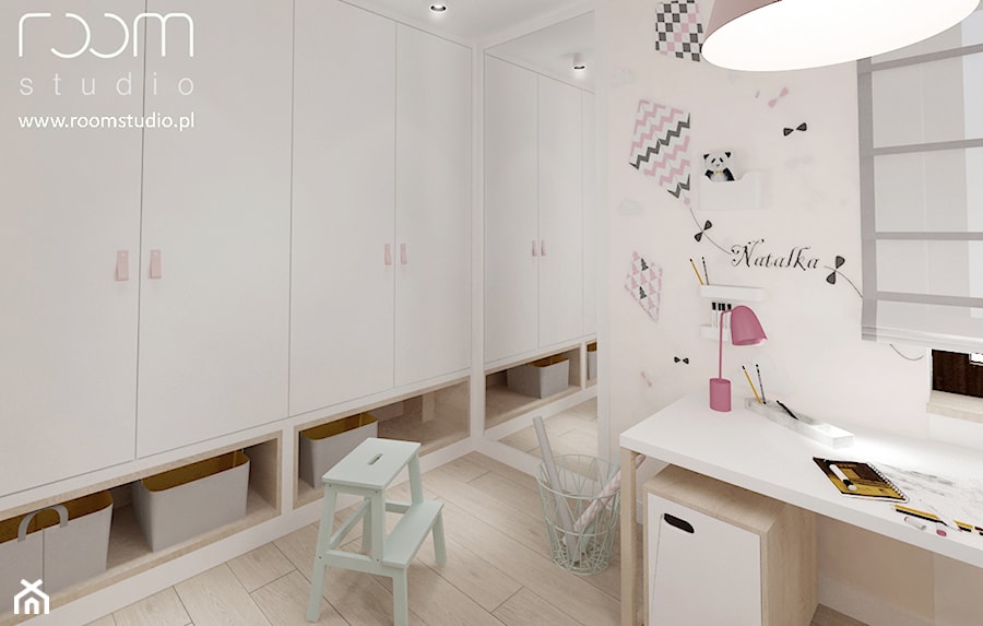 Dziewczęce pokoje - Mały biały pokój dziecka dla dziecka dla nastolatka dla dziewczynki, styl skandynawski - zdjęcie od ROOM STUDIO