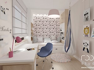 Dziewczęce pokoje - Średni szary pokój dziecka dla dziecka dla nastolatka dla dziewczynki, styl nowoczesny - zdjęcie od ROOM STUDIO