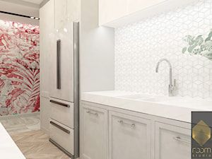 Apartament w stylu New York - Średnia z zabudowaną lodówką kuchnia dwurzędowa, styl glamour - zdjęcie od ROOM STUDIO