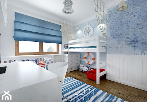 Pokoje dziecięce - Duży biały niebieski pokój dziecka dla dziecka dla chłopca dla dziewczynki, styl ... - zdjęcie od ROOM STUDIO