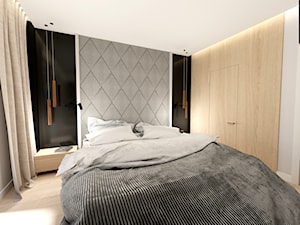 Ołtaszyn - Projekt domu - Mała biała sypialnia na poddaszu, styl nowoczesny - zdjęcie od ROOM STUDIO