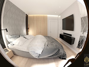 Ołtaszyn - Projekt domu - Średnia biała sypialnia, styl nowoczesny - zdjęcie od ROOM STUDIO