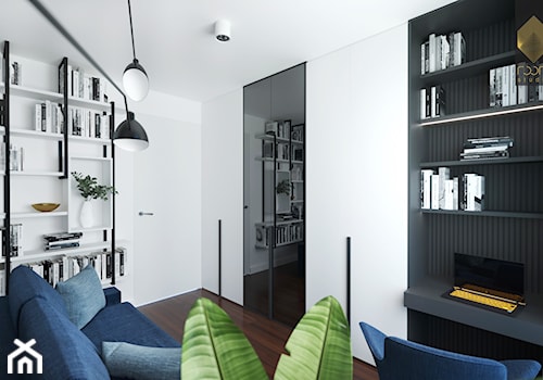 Apartament nad Odrą we Wrocławiu - Średnia biała z biurkiem sypialnia, styl nowoczesny - zdjęcie od ROOM STUDIO
