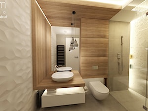 Mieszkanie w Poznaniu - Średnia biała łazienka w domu jednorodzinnym, styl skandynawski - zdjęcie od ROOM STUDIO