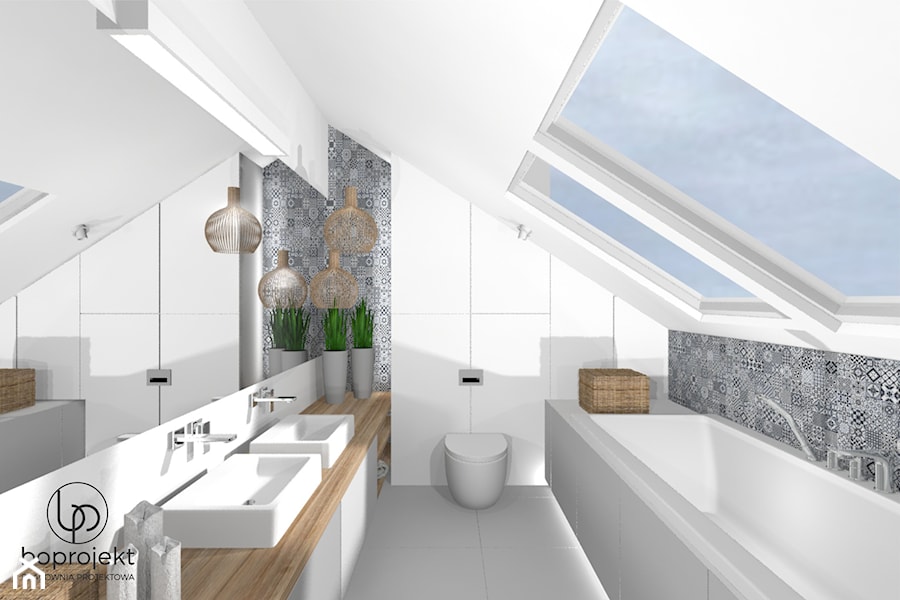 łazienka z mozaiką - zdjęcie od BOPROJEKT Pracownia Projektowa