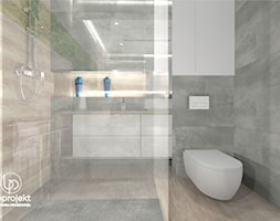 Szara łazienka z prysznicem - zdjęcie od BOPROJEKT Pracownia Projektowa - Homebook