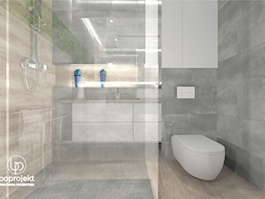 Szara łazienka z prysznicem - zdjęcie od BOPROJEKT Pracownia Projektowa