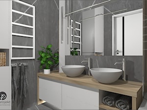 łazienka z wanną łazienka z dwiema umywalkami - zdjęcie od BOPROJEKT Pracownia Projektowa