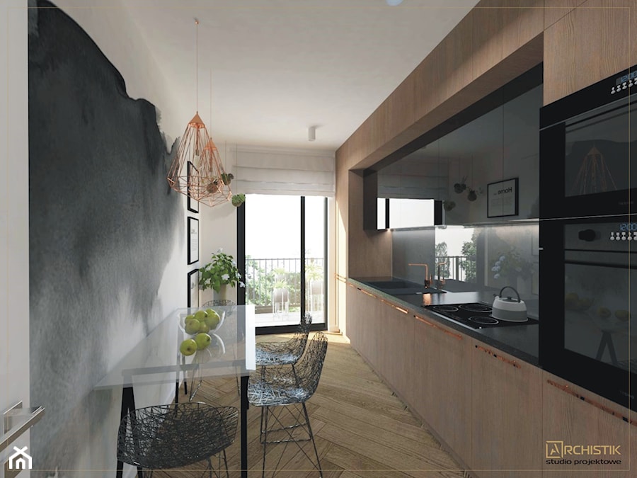 Dwupoziomowe mieszkanie we Wrocławiu - Kuchnia, styl nowoczesny - zdjęcie od ARCHISTIK Studio Projektowe